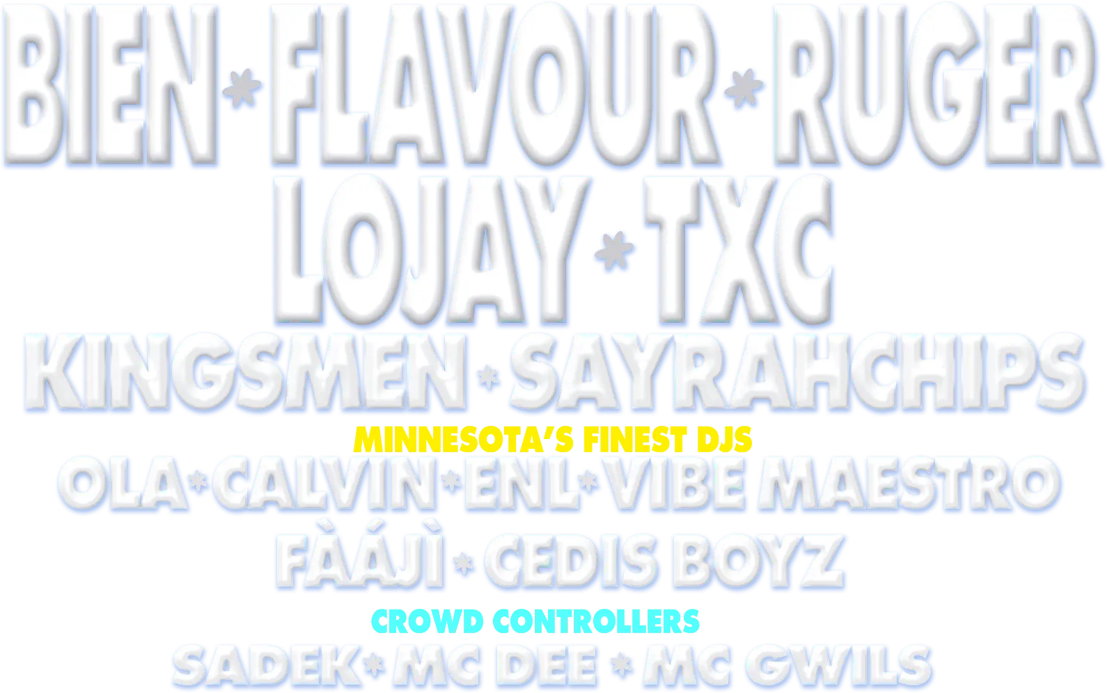 Artist line ups